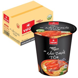 Mì ly mì ngon ngon lẩu thái tôm vifon thùng 24 ly,60g/ly