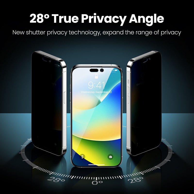 Ugreen Set 2 Kính Cường Lực Bảo Vệ Màn Hình Điện Thoại Chống Nhìn Trộm Cho iPhone 14 Pro Max 13 Pro Max