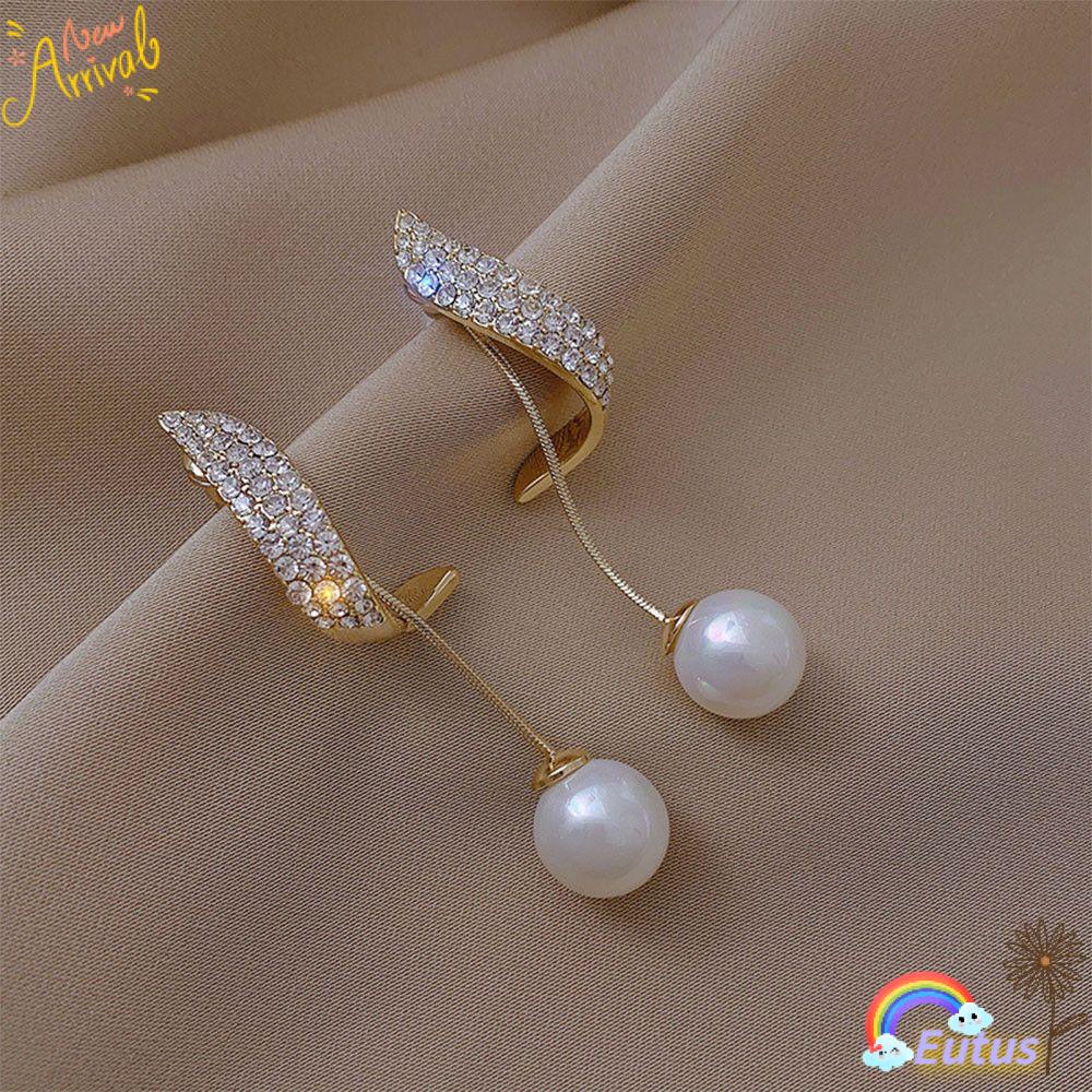 ❥EUCA❥ Retro Earrings Studs Korean Jewelry Gift Pearl|Women|Fashion Dangler Tassel Drop Dangle