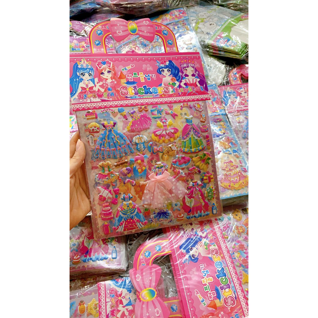 COMBO 6 TẤM MIẾNG DÁN CÔNG CHÚA THAY VÁY /STICKER DÁN TRANG TRÍ CÔNG CHÚA 3D SIÊU XINH