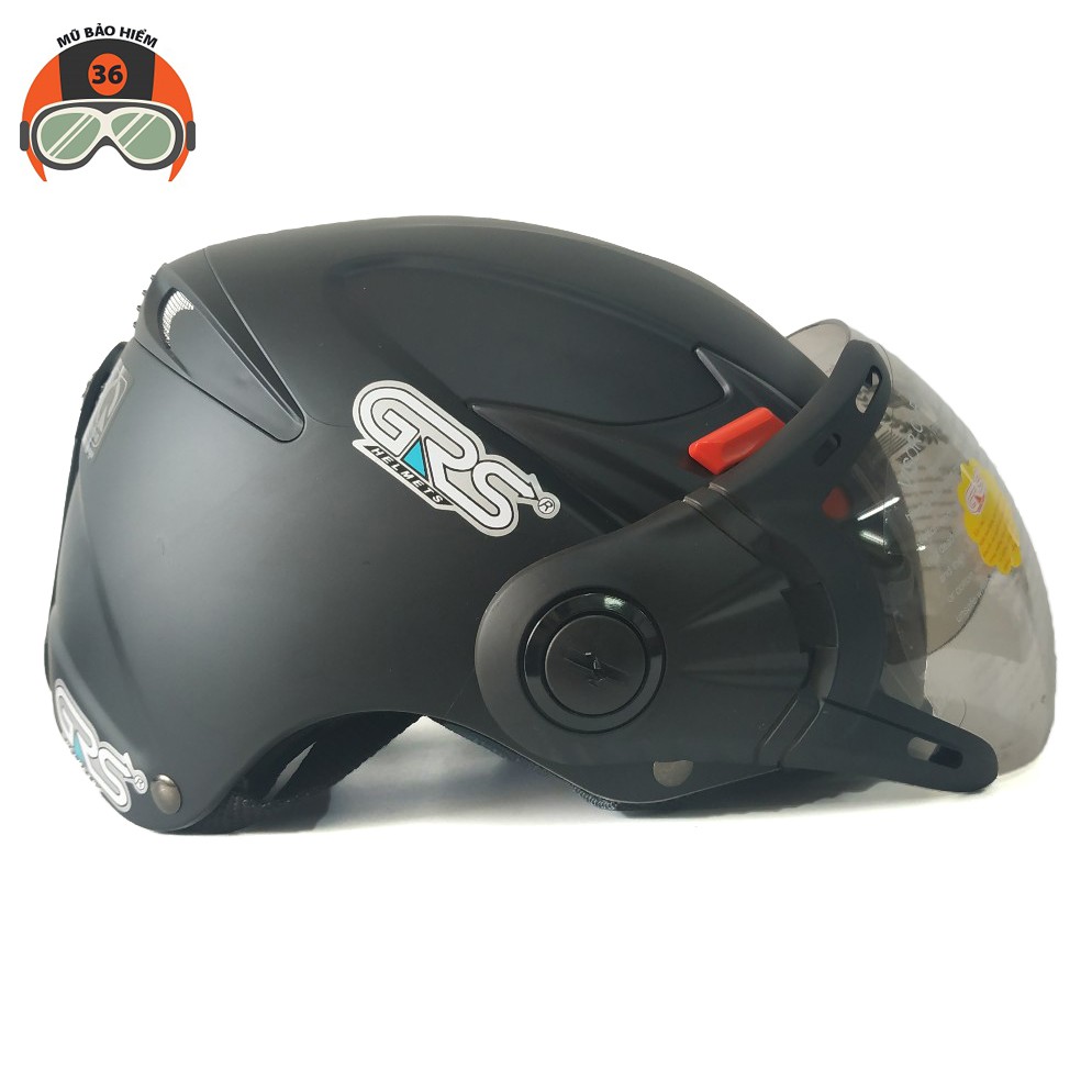 Mũ bảo hiểm GRS A966K 2 Kính – Vệ sĩ chống tia cực tím (màu đen nhám)