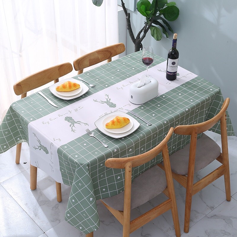 Khăn thảm trải bàn họa tiết sang trọng nhựa PVC chống thấm nước