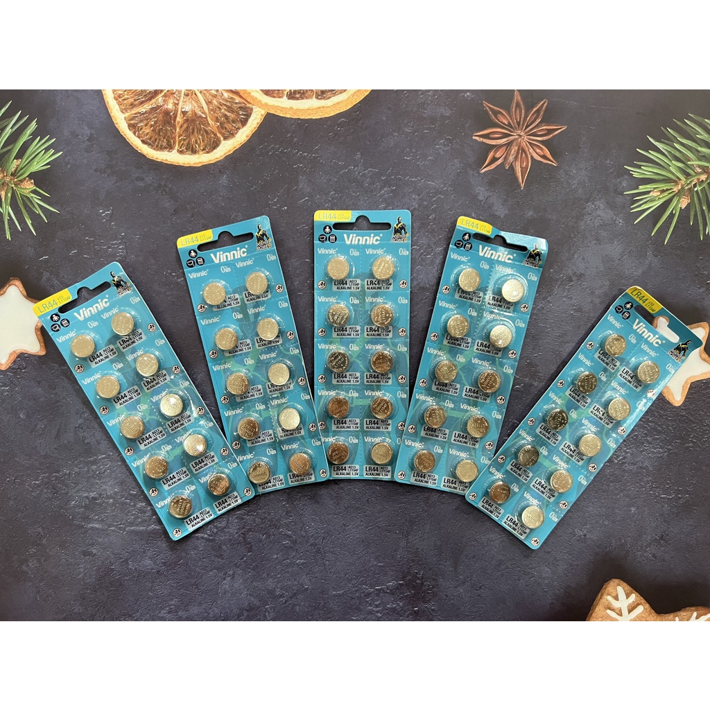 Combo 5 vỉ 50 viên pin CHÍNH HÃNG VINNIC LR44 L1154F L1154 A76 AG13