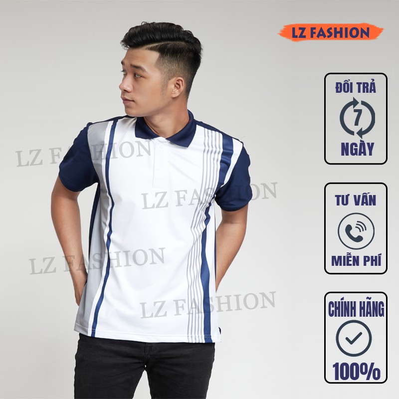 ÁO THUN NAM CỔ POLO IN NHIỆT SỌC BẮT MẮT - LZ FASHION - PS154