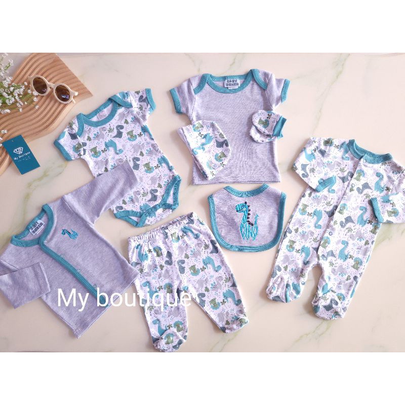 Set đồ sơ sinh cho bé 8 chi tiết, 100% cotton, My boutique, size 0 - 9m.