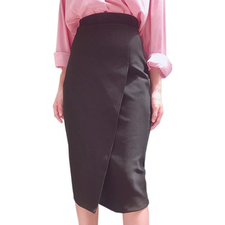 Chân váy đắp chéo bigsize thun umi co dãn ôm body xẻ sau - chân váy đắp chéo size đại ôm body xẻ sau từ 45-80kg