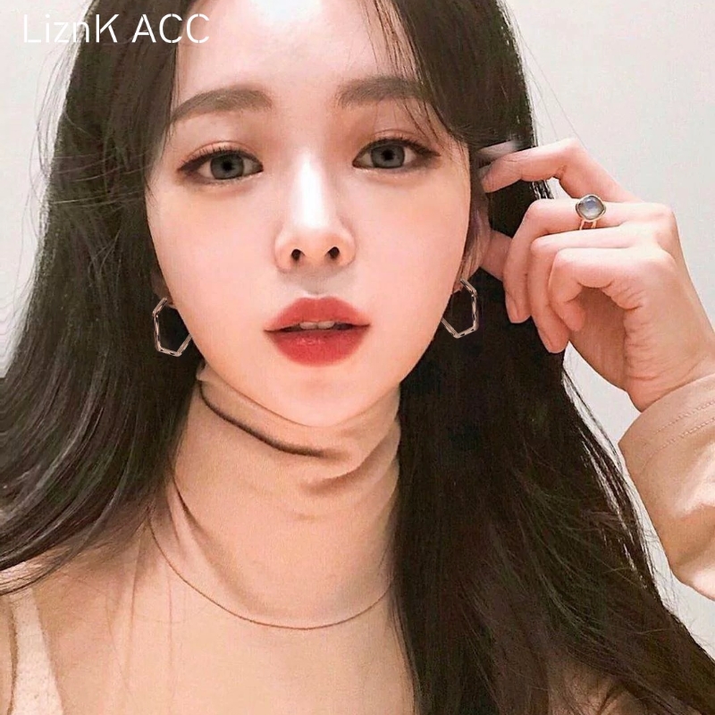 Khuyên Tai Hình Lục Giác Phong Cách vintage Hàn Quốc Cho Nữ