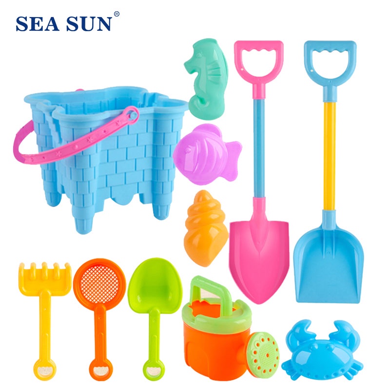 Set đồ chơi 9/ 10/ 11 món SEA SUN TOYS gồm xẻng và dụng cụ xúc cát vui nhộn đáng yêu