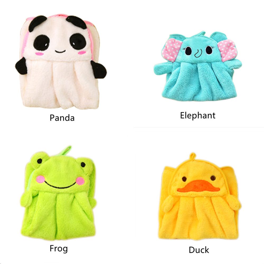 Khăn Lau Tay Treo Tường Bằng Vải Bông Mềm Mại Hình Động Vật Hoạt Hình Cho Bé