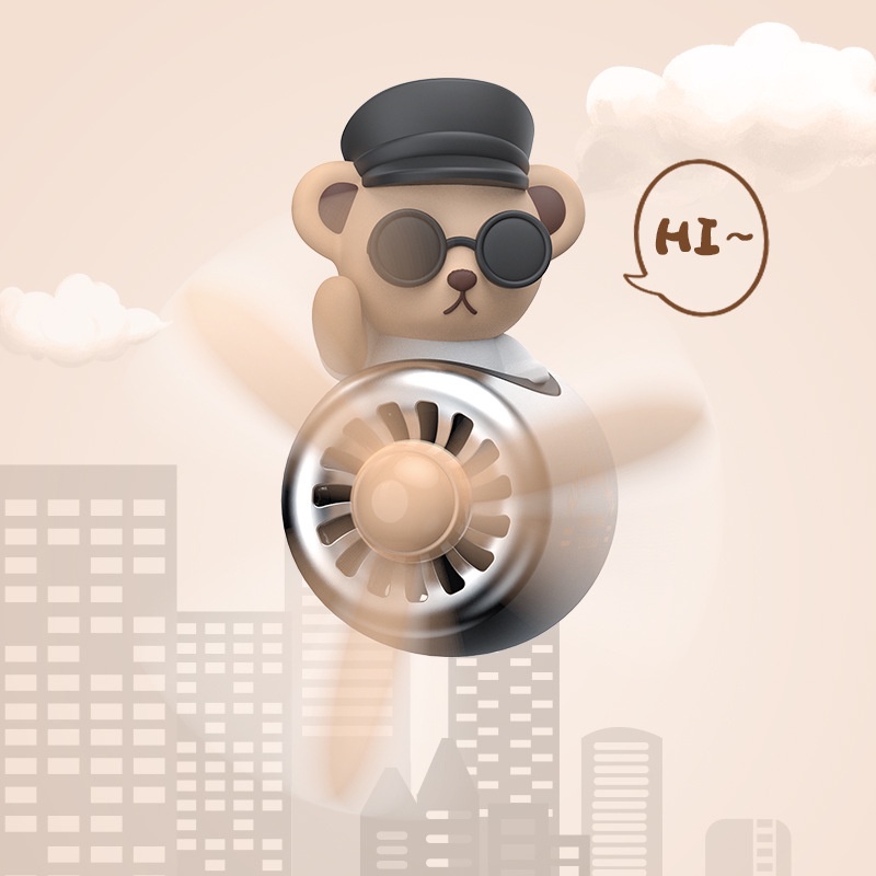 Quạt Khuếch Tán Nước Hoa Gắn Máy Điều Hòa Xe Hơi Hình Gấu Teddy Hoạt Hình Sáng Tạo