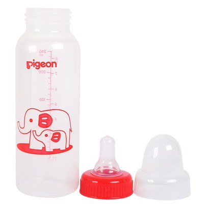 (Chính hãng)Bình sữa Pigeon PP tròn trơn cổ thường 120ml/240ml