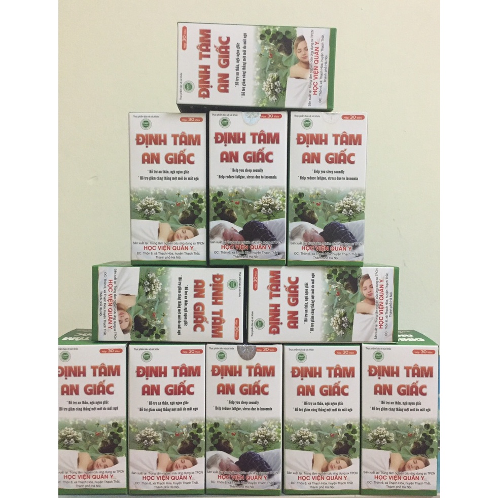 4 Hộp Định Tâm An Giấc của Học viện Quân Y giúp dễ ngủ, hết mất ngủ với thành phần 100% từ thảo dược