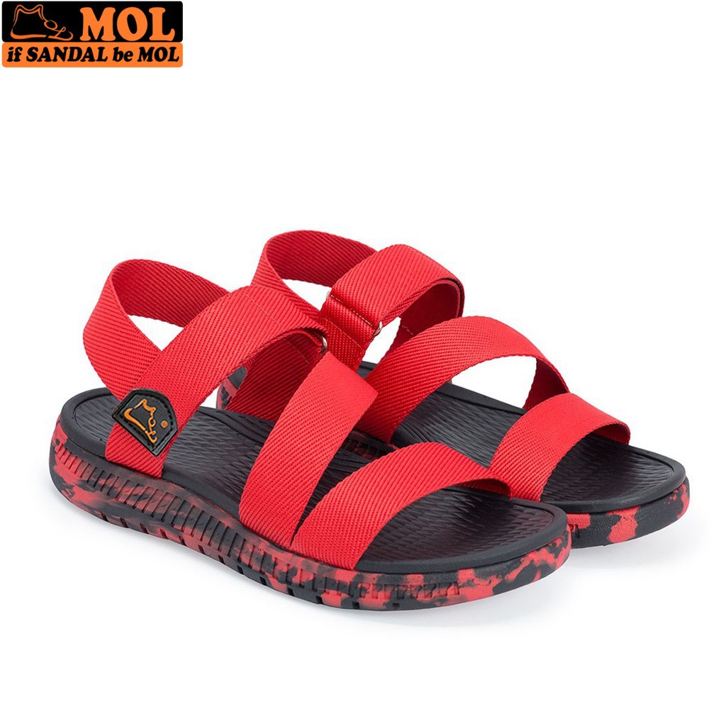 Giày sandal couple nam nữ quai ngang siêu nhẹ có quai hậu cố định cho cặp đôi mang đi học đi biển du lịch hiệu MOL MS2RB