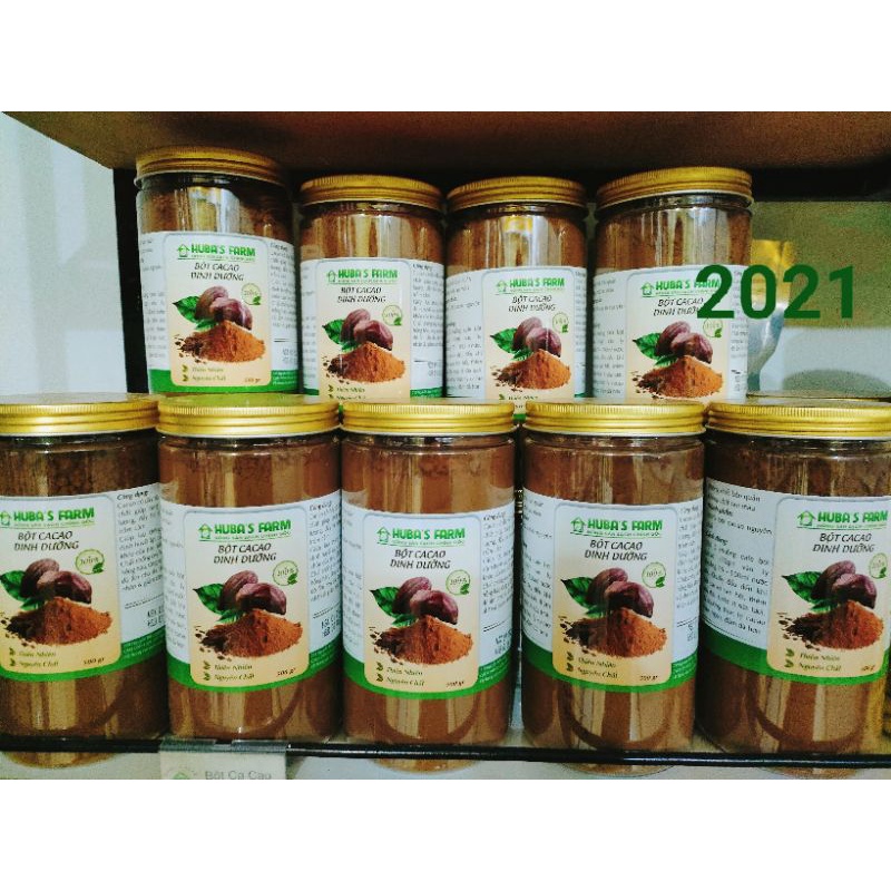 Bột cacao nguyên chất 100% không đường HuBa's Farm, bột cacao dinh dưỡng loại 1 thơm ngon tự nhiên, giảm stress hiệu quả