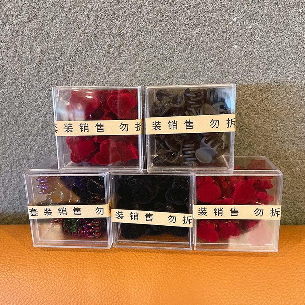 Kẹp Tóc Càng Cua Hình Trái Tim Bằng Acrylic Màu Đen / Đỏ Phong Cách Cổ Điển Thời Trang WMES15H Dành Cho Bạn Nữ