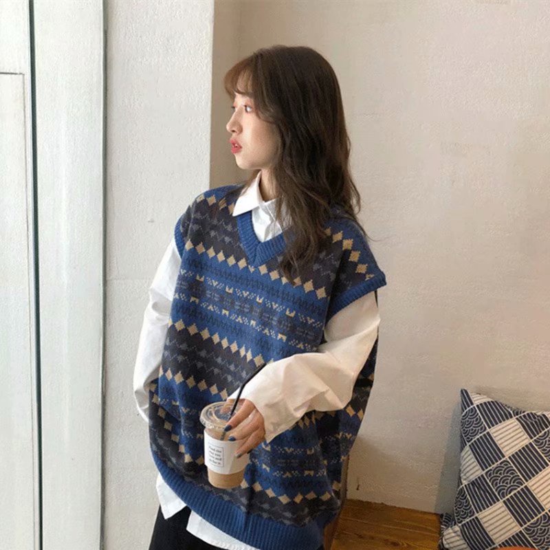 Áo sweater dệt kim không tay thời trang dành cho nam