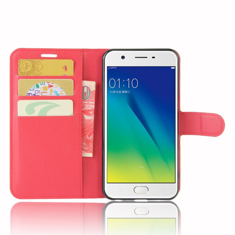 Bao da điện thoại có đế đỡ gấp và ngăn để thẻ cho Oppo A57 A39 | BigBuy360 - bigbuy360.vn