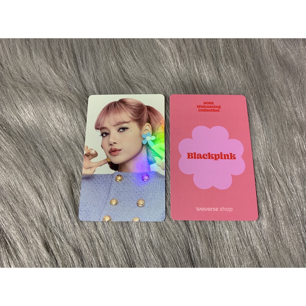 Card ảnh hologram photocard BLACKPINK LISA Weverse Preorder từ bộ Welcoming Collection 2022