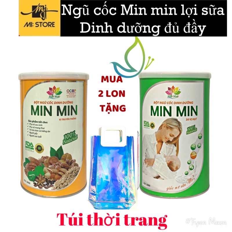 Bột ngũ cốc lợi sữa Min min dinh dưỡng toàn diện