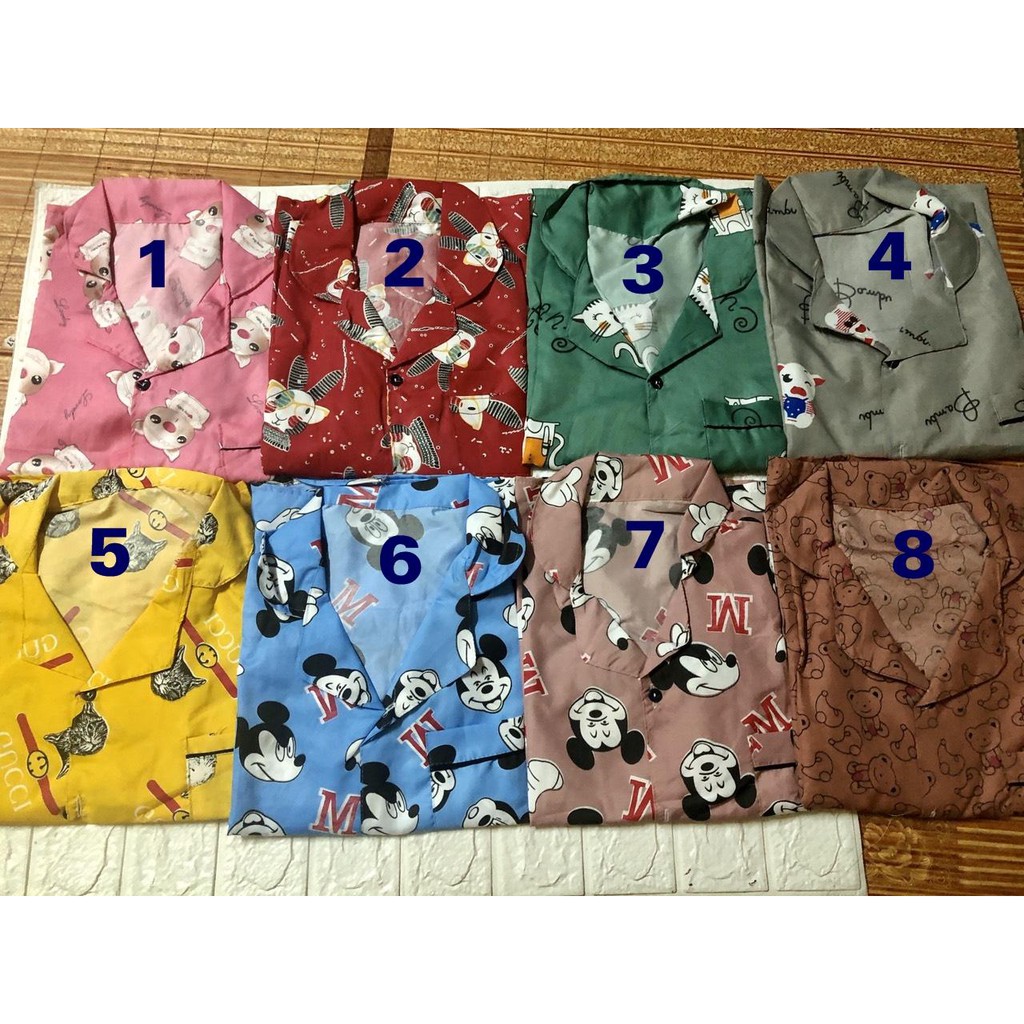 Bộ pijama kate cộc tay chất thái ( ảnh thật + sll )