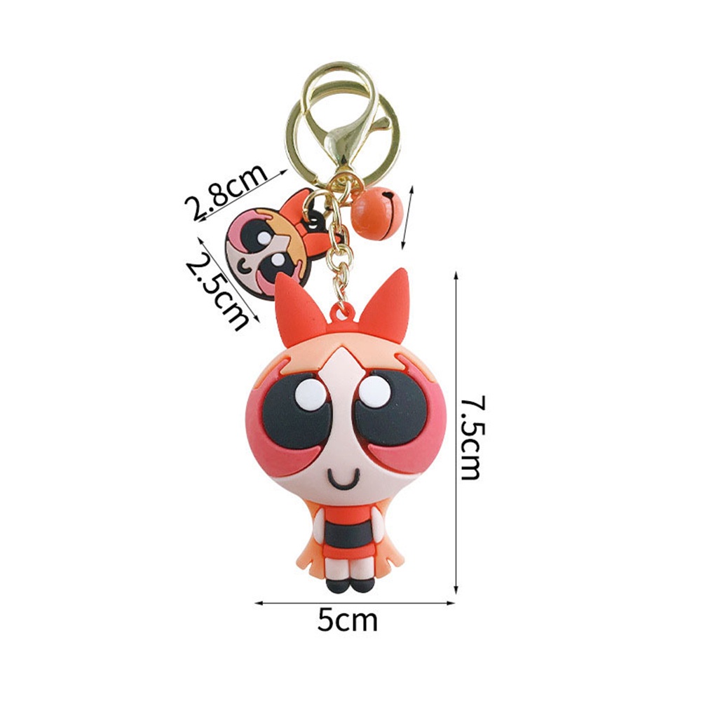 Aaron1 Móc Chìa Khóa Họa Tiết Hoạt Hình Powerpuff Girl Nhiều Màu Dễ Thương