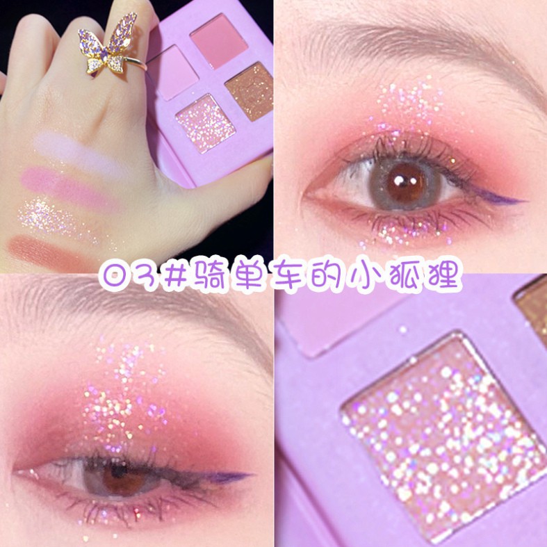 [Hàng mới về] Bảng Phấn Mắt 4 Màu Chất Lì Và Ánh Nhũ Chuyên Dụng Để Trang Điểm | BigBuy360 - bigbuy360.vn