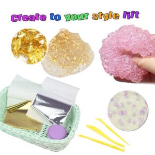 Lá vàng trang trí slime , dát vàng