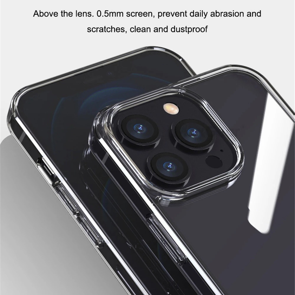 Ốp điện thoại kính cường lực cứng màu trong suốt cho IPHONE 13 12 MINI 11 PRO MAX X X