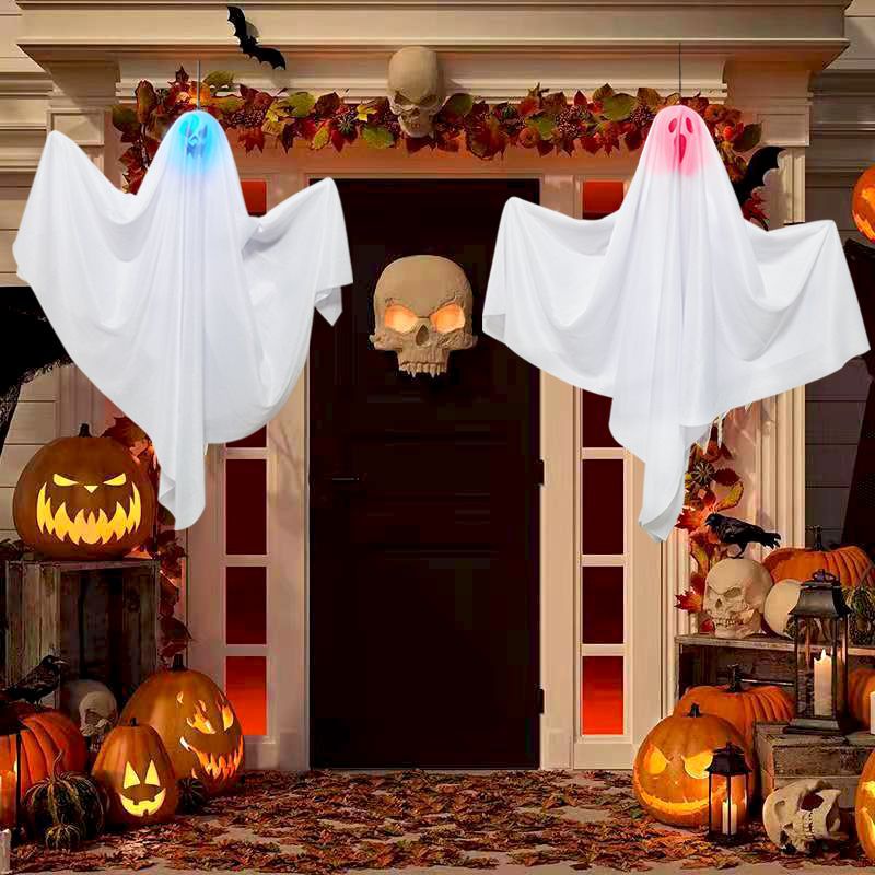 Cành Cây Cỏ Nhân Tạo Hình Ma Có Đèn LED Phát Sáng Trang Trí Halloween