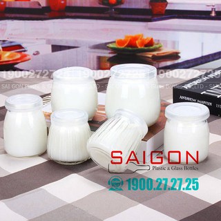 Combo 06 Hũ sữa Chua 100ml , 200ml Nắp nhựa | Hũ Thủy Tinh Sữa Chua Nắp Nhựa