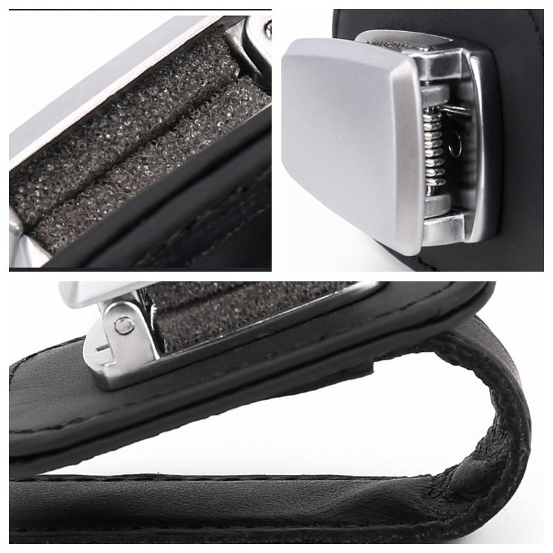 Kẹp Giữ Mắt Kính/Mắt Kính Bằng Hợp Kim Nhôm Phối Da Đa Năng Tiện Dụng Cho Xe Hơi