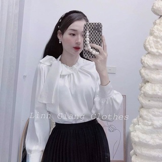 Áo sơ mi lụa nơ