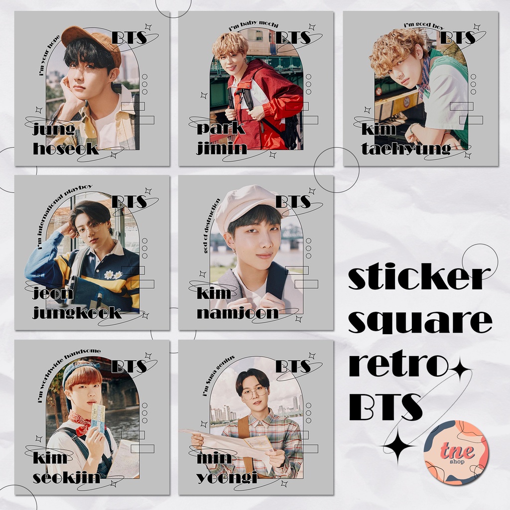Sticker vuông BTS - Retro: "Ở nhà quê" ver