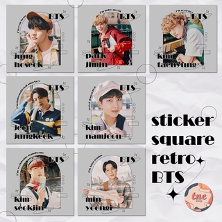 Sticker vuông bts - retro: "ở nhà quê" ver