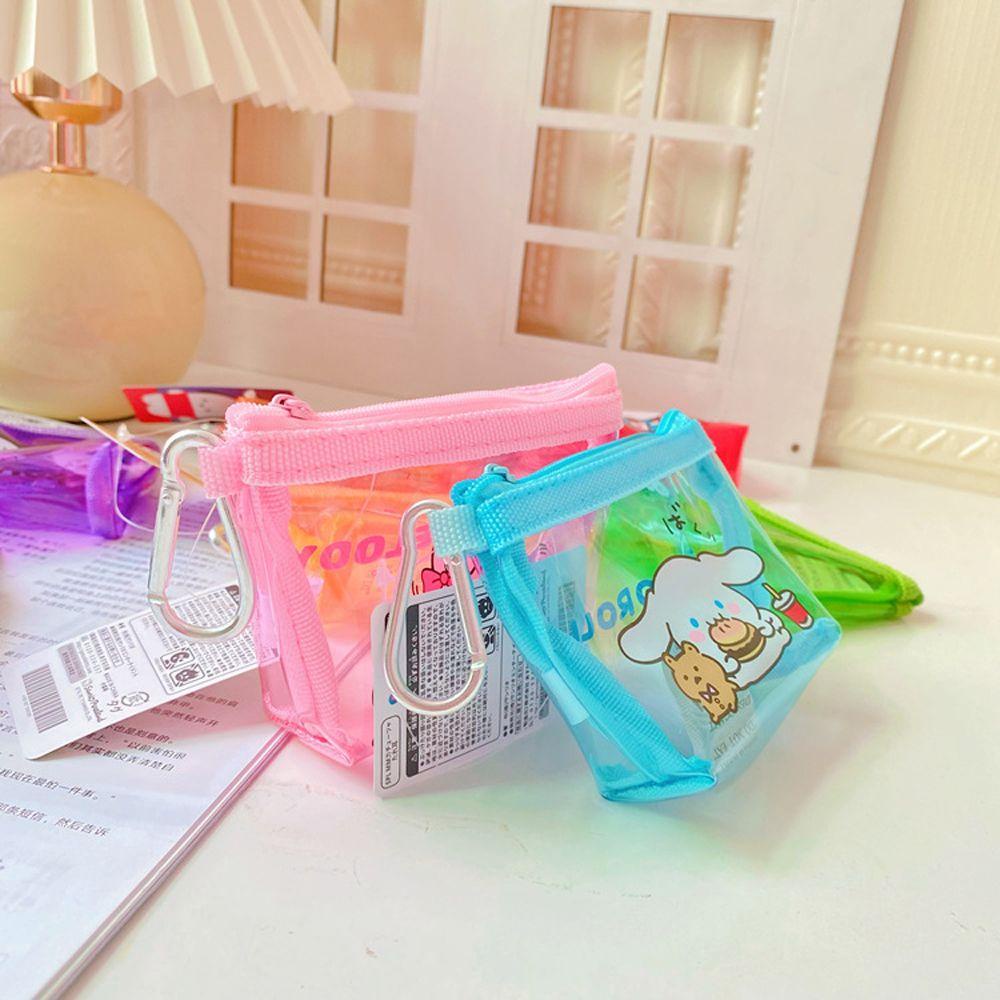 Túi Đựng Tiền Xu / Mỹ Phẩm Trong Suốt Họa Tiết Cinnamoroll Nhiều Màu Dễ Thương