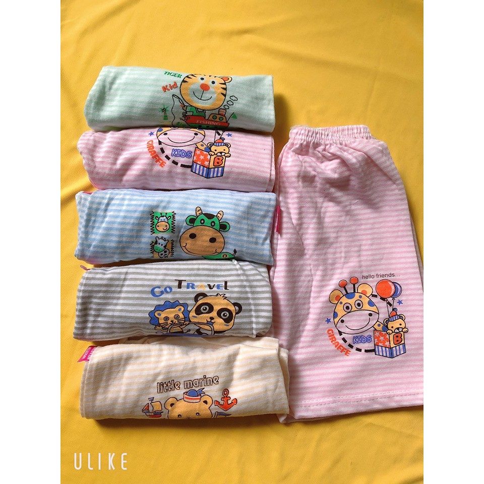 Quần chục đùi cotton kẻ cho bé trai/gái