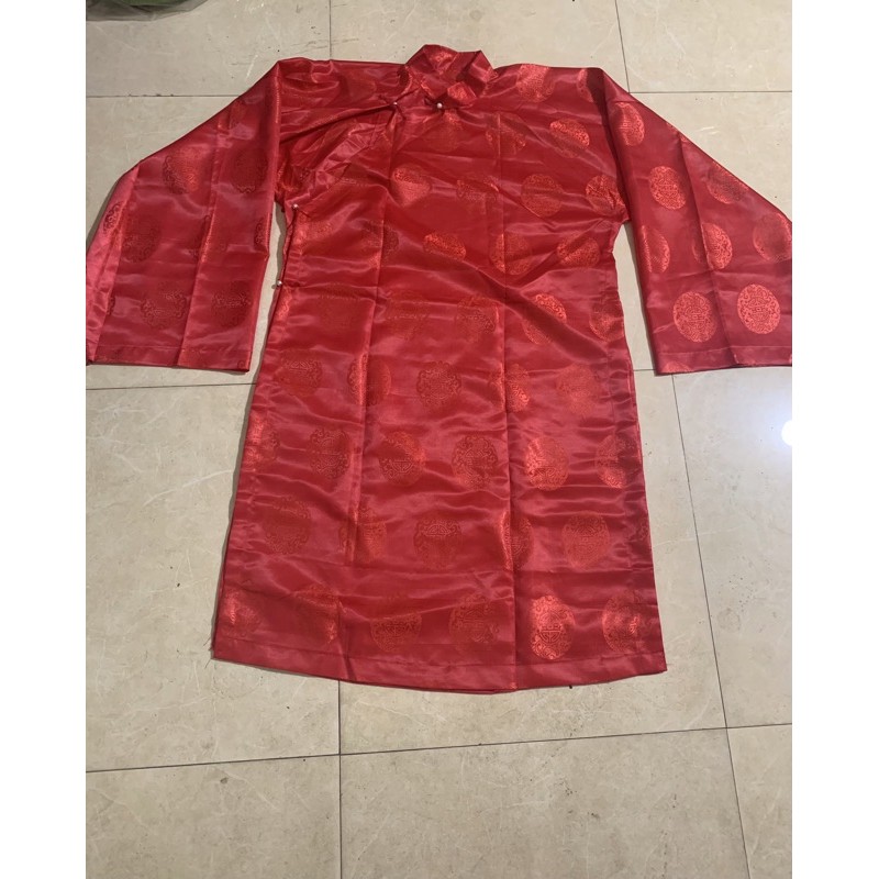 Áo tế, Áo lễ, Áo dâng hương. vải sài gòn loại phi đẹp in hoa thọ tay rộng 33cm