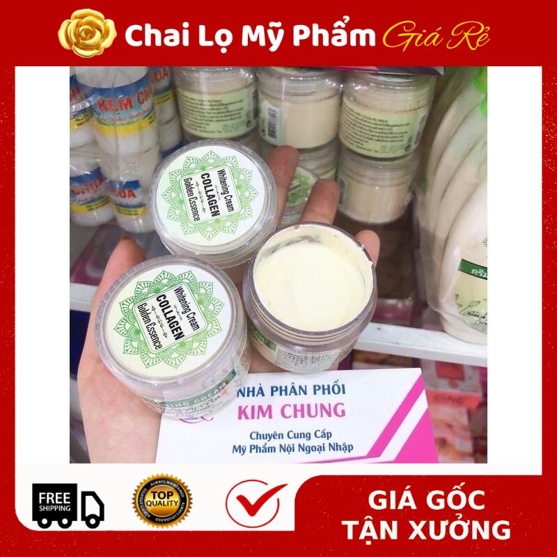 [Hàng chuẩn] Combo 3 hủ kich trắng Collagen golden essance, nguyên liệu, công thức làm kem trộn trắng da body