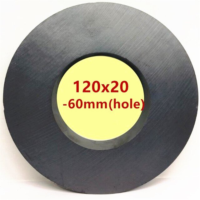 Nam châm vĩnh cửu màu đen lực hút siêu mạnh, kích thước 120x20 lỗ 60mm