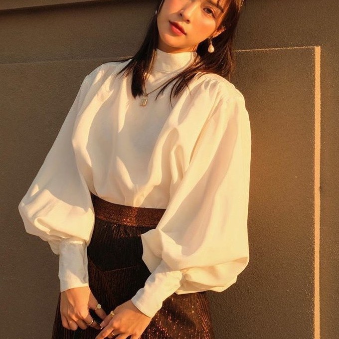 ONONMADE Sơ mi lụa cột nơ to cao cấp nữ tính Bowtie Blouse