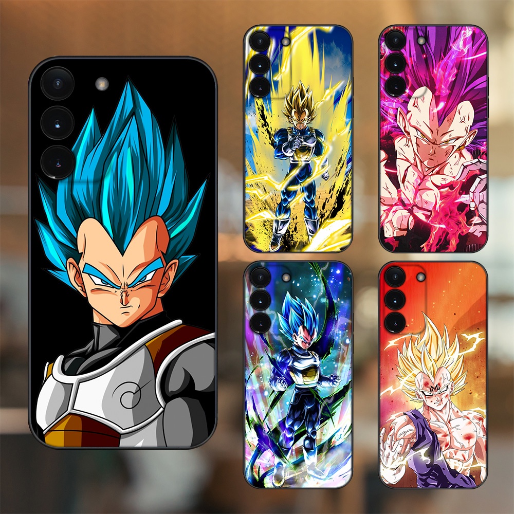 Ốp lưng Samsung S21, S21 Plus, S21 FE, S22, S22 Plus viền đen in hình Vegeta Dragon Ball