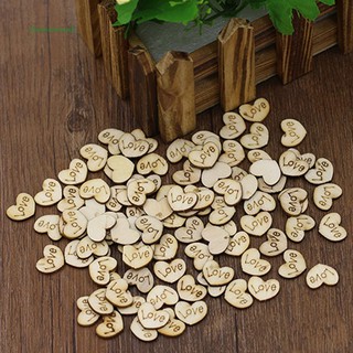 100 nút gỗ trang trí hình trái tim