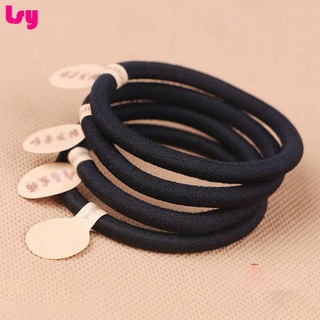 Nhà sản xuất quà tặng Taobao bán buôn Phiên bản Hàn Quốc của dây cao su có độ đàn hồi cao đầu dây cao su màu đen liền mạch cơ bản vòng tóc