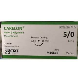 [Shop Q.10-giao hàng nhanh 30 phút - đặt nowship]CHỈ PHẪU THUẬT NYLON 5/0 - CARELON 5/0 - CPT - VN