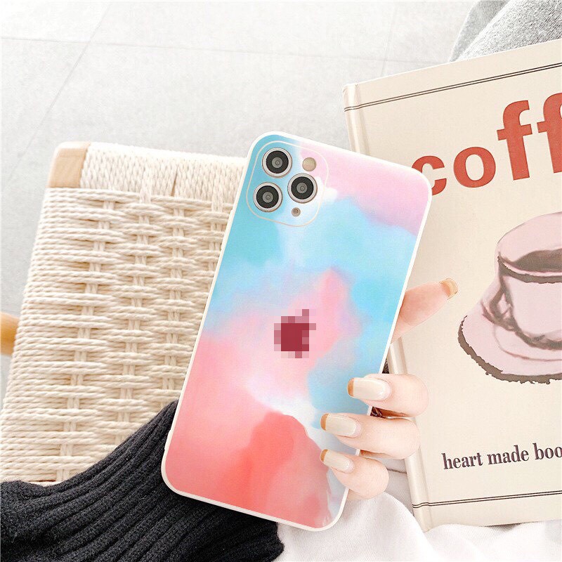 Ốp Lưng Iphone Loang Color Cạnh Vuông Nhiều Màu 6/6plus/7/7plus/8/8plus/x/xs/11/12/pro/promax, QKCASE