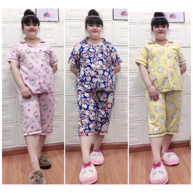 (MẪU MỚI) Bộ pijama BIGSIZE lửng 80-95kg