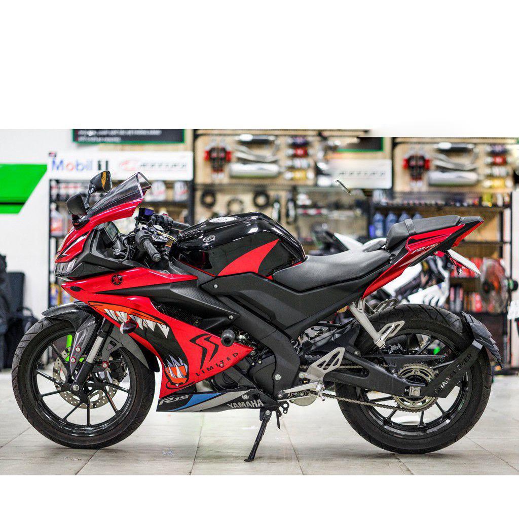 Tem trùm xe máy Yamaha R15 đỏ cá mập shark - tem xe máy Yamaha R15 thiết kế theo yêu cầu - Tem xe má