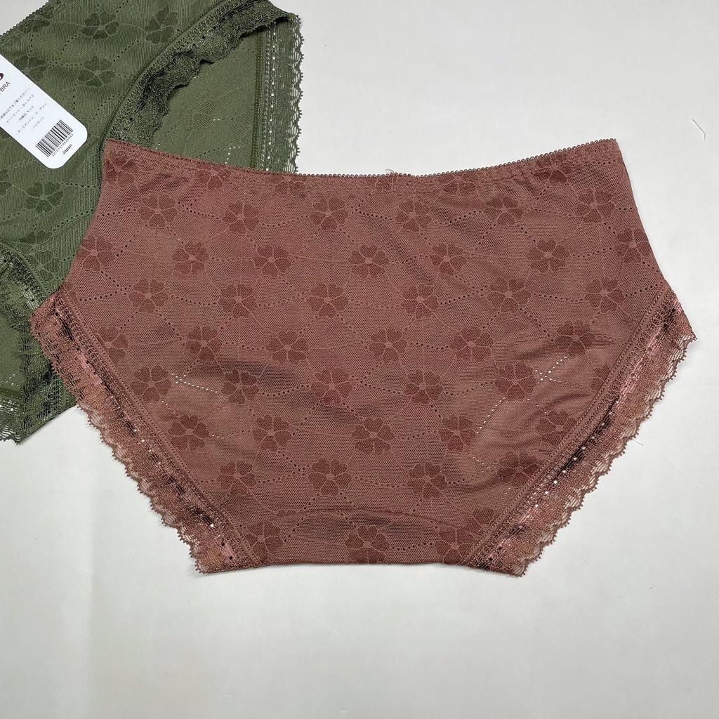 Quần lót nữ cotton hoạ tiết hoa viền ren , quần lót co giãn form vừa 46 - 52 kg 8328