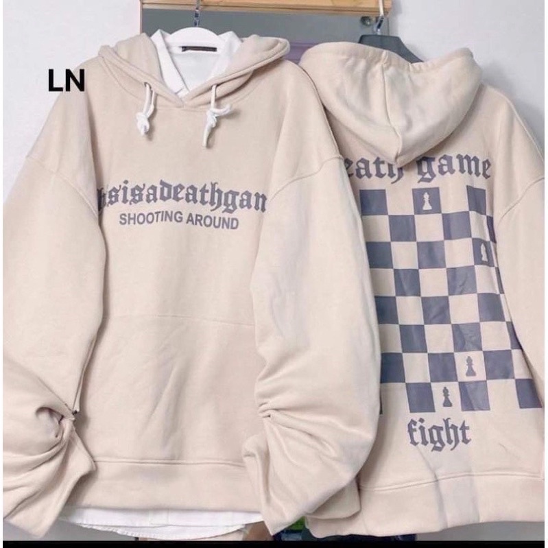 Áo hoodies nỉ caro bàn cờ mũ 2 lớp