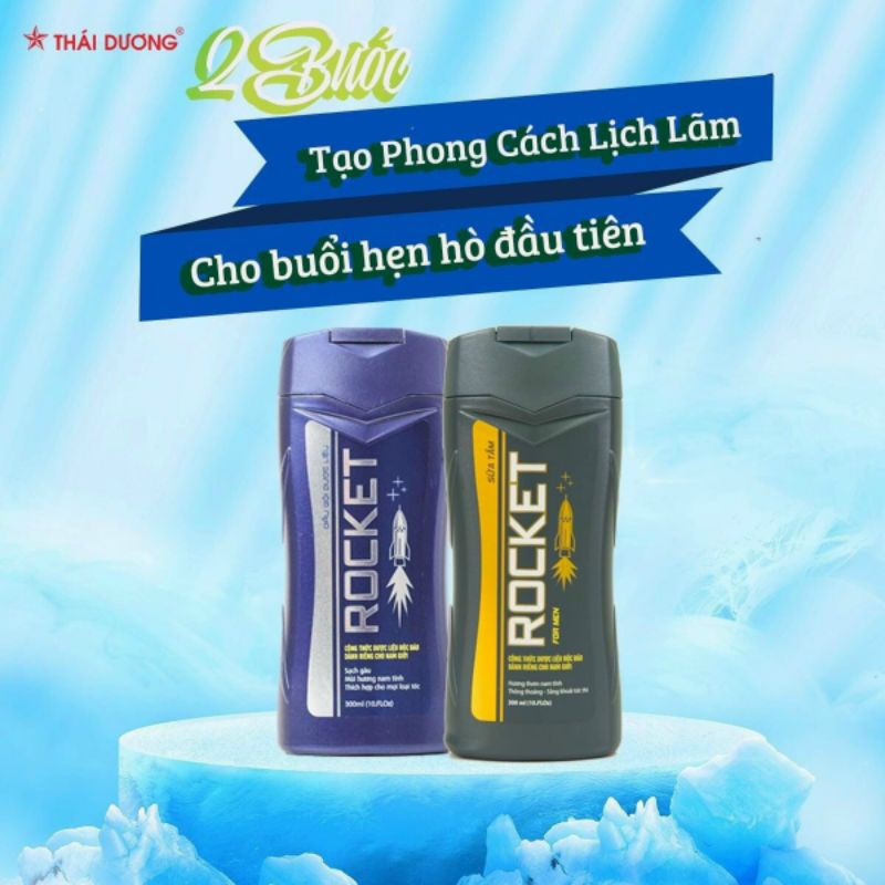 Combo Dầu Gội ROCKET 300ML + Sữa Tắm ROCKET 300ML Dành Cho Nam Giới